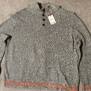Men’s Gray Button-Up Sweater- 4XL